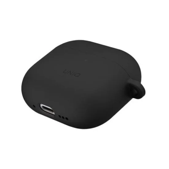 Uniq Nexo Active Hybrid Silicone Airpods 4Th Gen Case With Sports Ear Hooks - Black